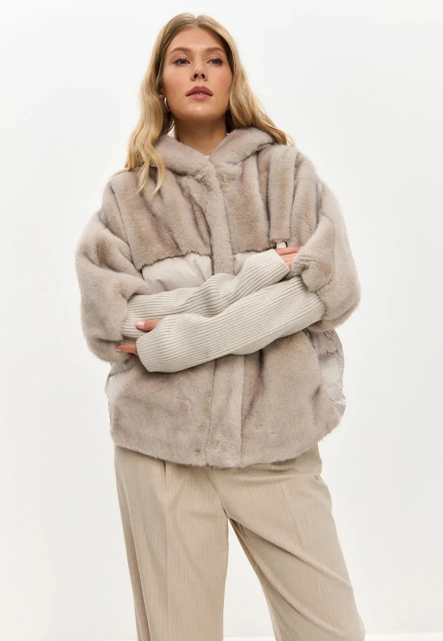 Faux Fur Jacket - Silver