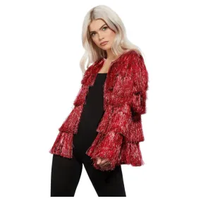 Fever Tinsel Festival Jacket, Red