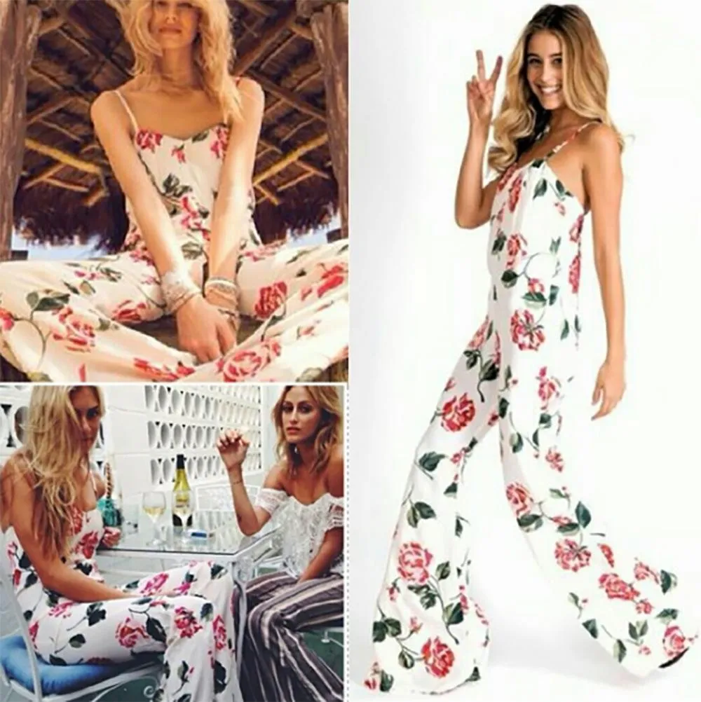 FLORAL JUMPSUIT WITH SPAGHETTI STRAPS