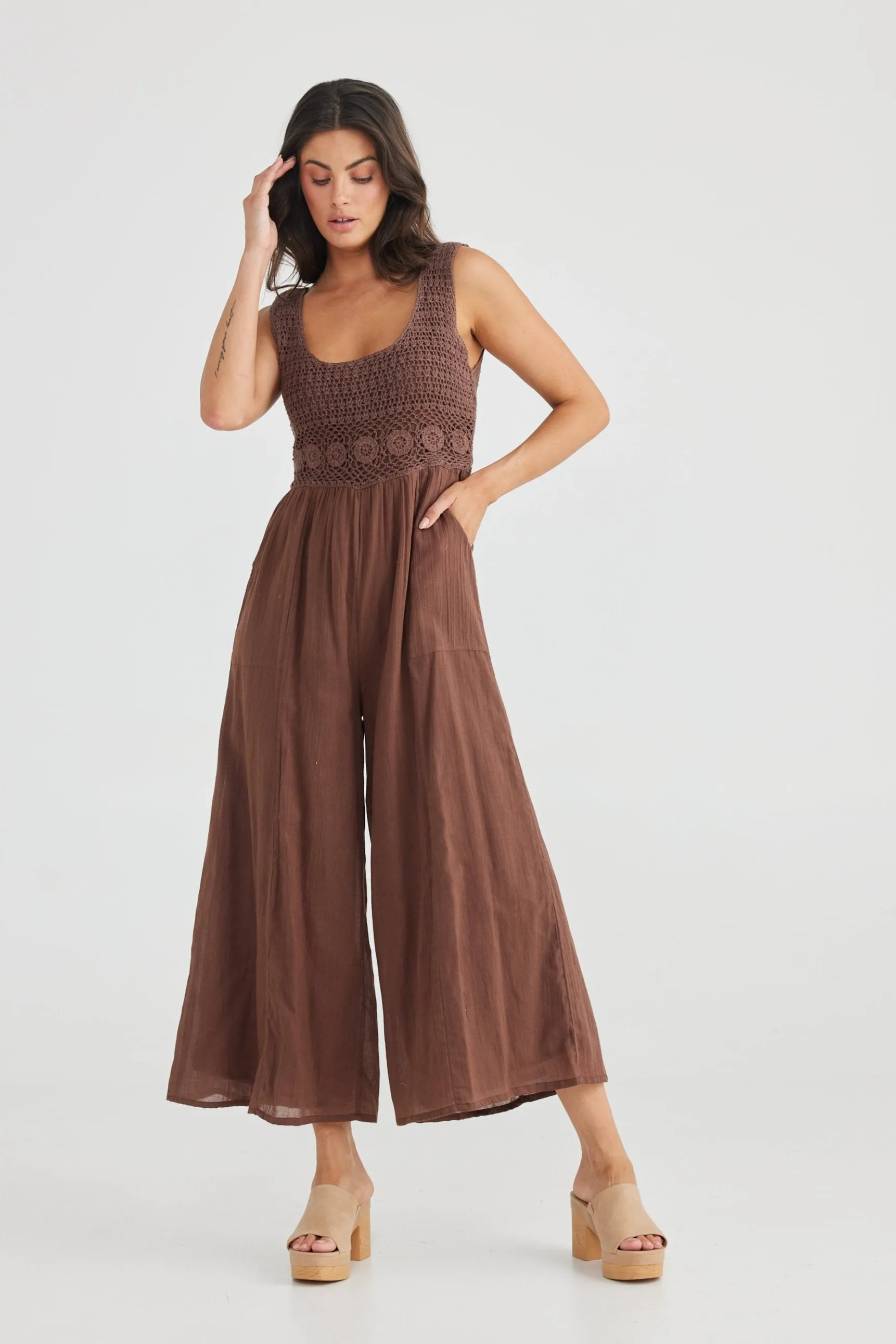 Freefalling Jumpsuit in Cocoa