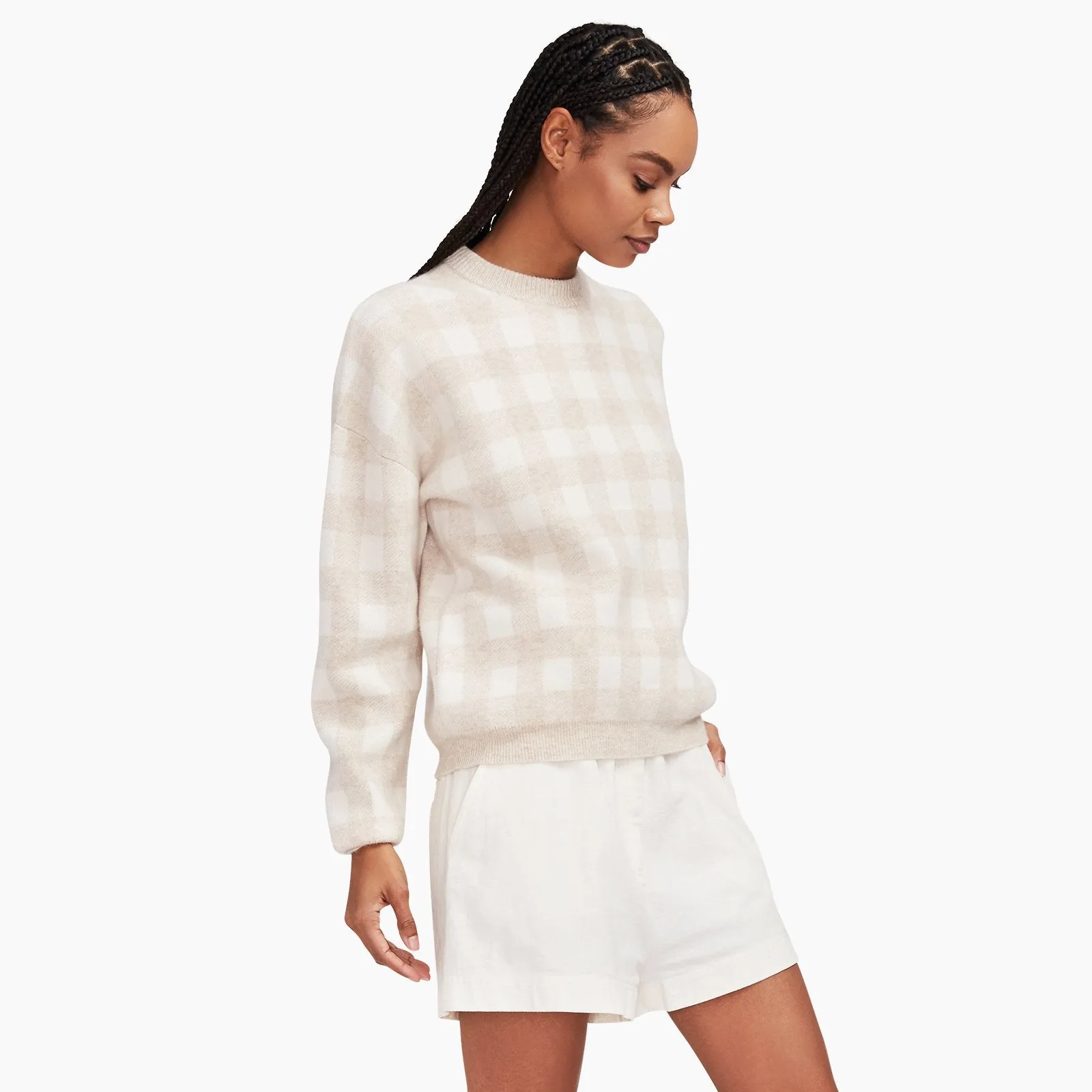 Gingham Cashmere Sweater