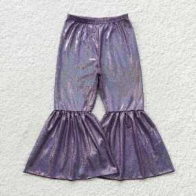 girl purple bell bottom pants P0193