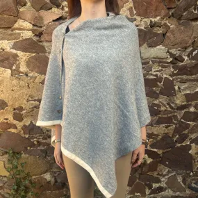 Grey Button Through Poncho