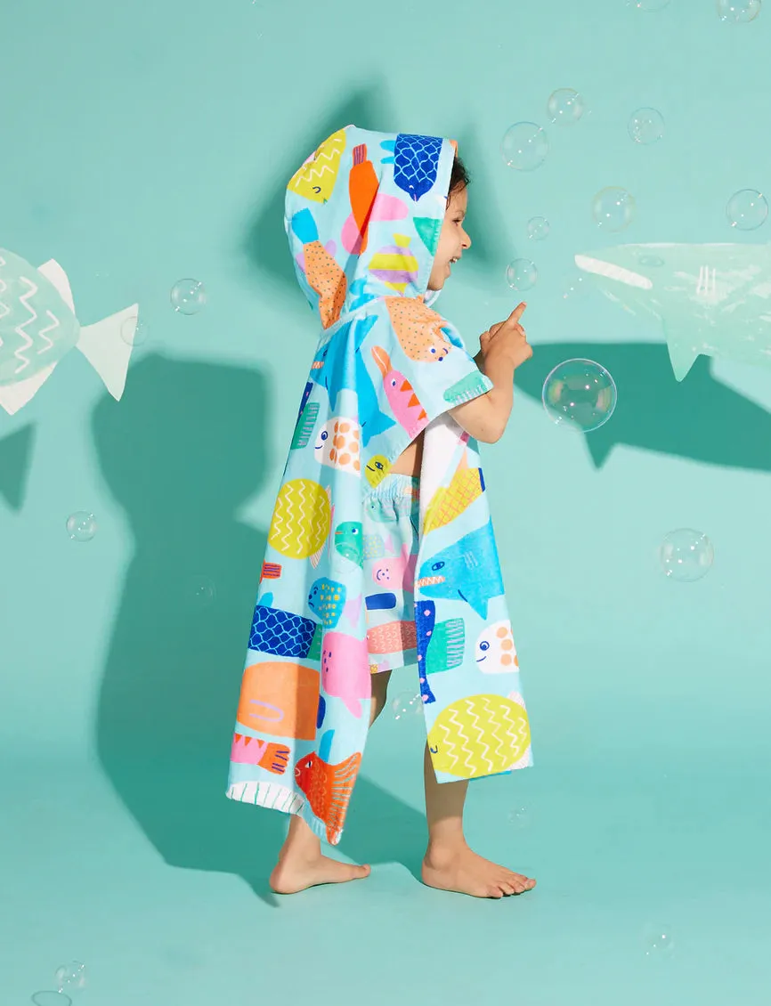 HALCYON NIGHTS KIDS HOODED TOWEL RAINBOW REEF