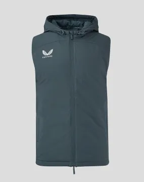 HOODED GILET - DARK SLATE