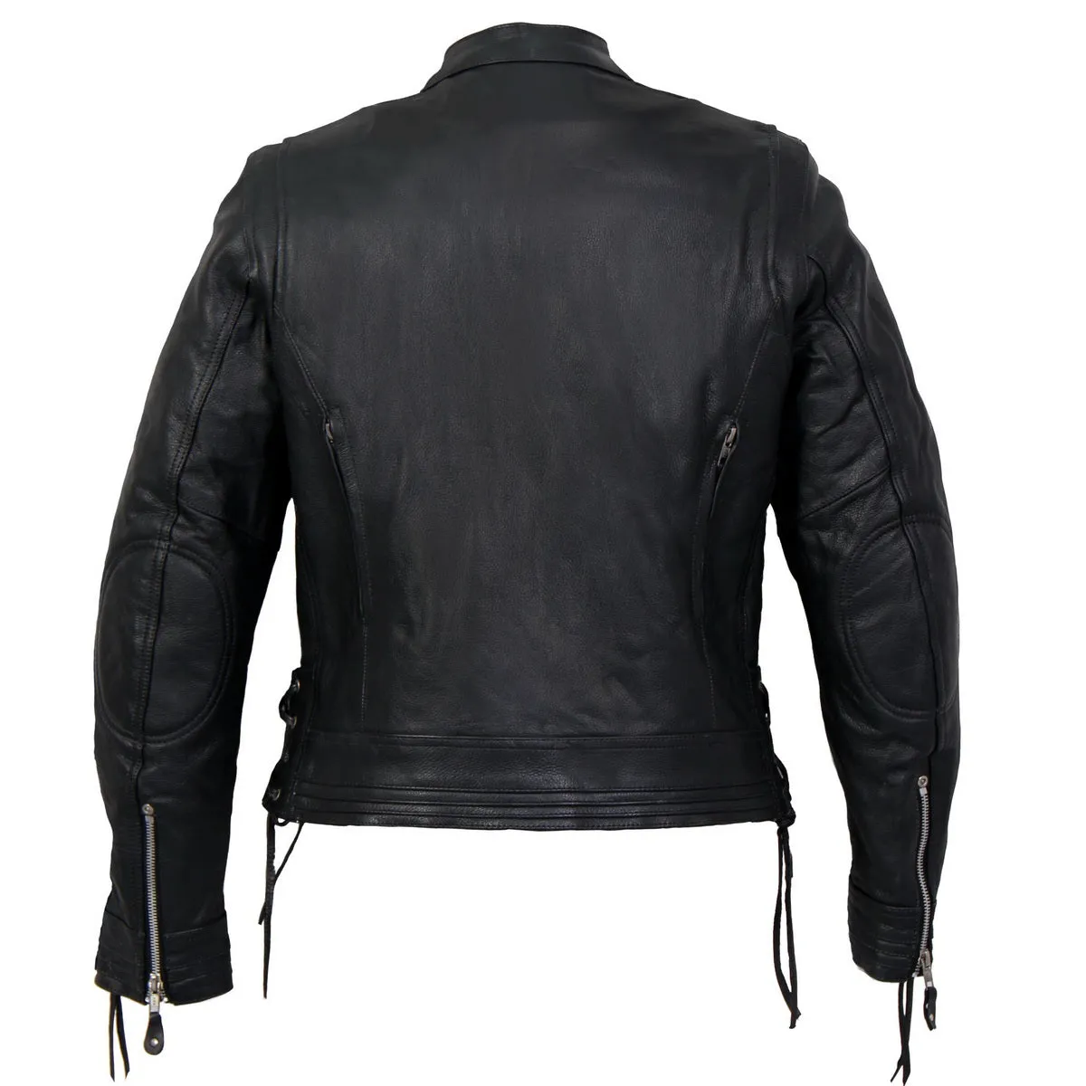 Hot Leathers JKL1025 Ladies Lace Up Sleeves Leather Jacket