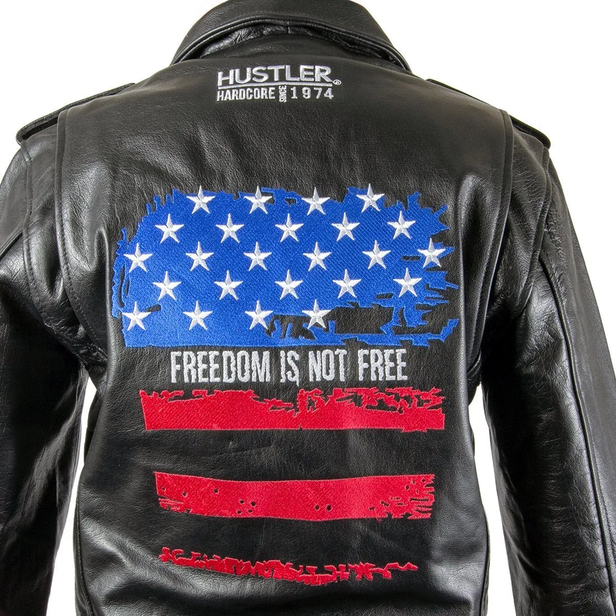 Hustler Ladies HSL-800 'Freedom Is Not Free" Vintage Leather Motorcycle Jacket