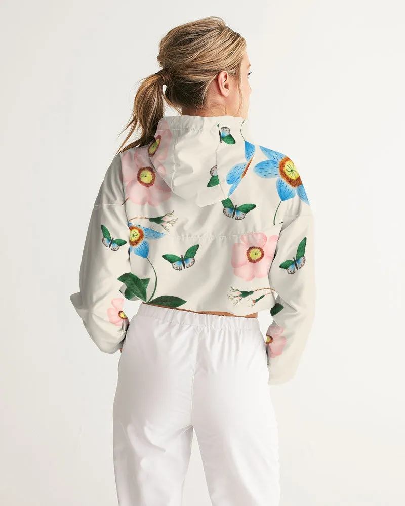 Ivory Garden Women's Cropped Windbreaker Jacket