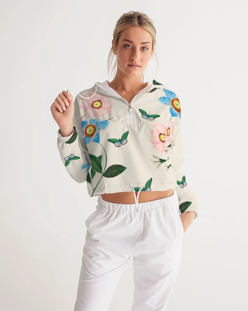 Ivory Garden Women's Cropped Windbreaker Jacket