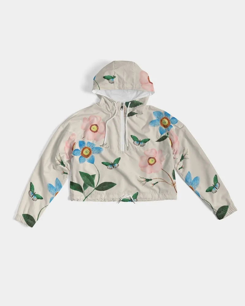 Ivory Garden Women's Cropped Windbreaker Jacket