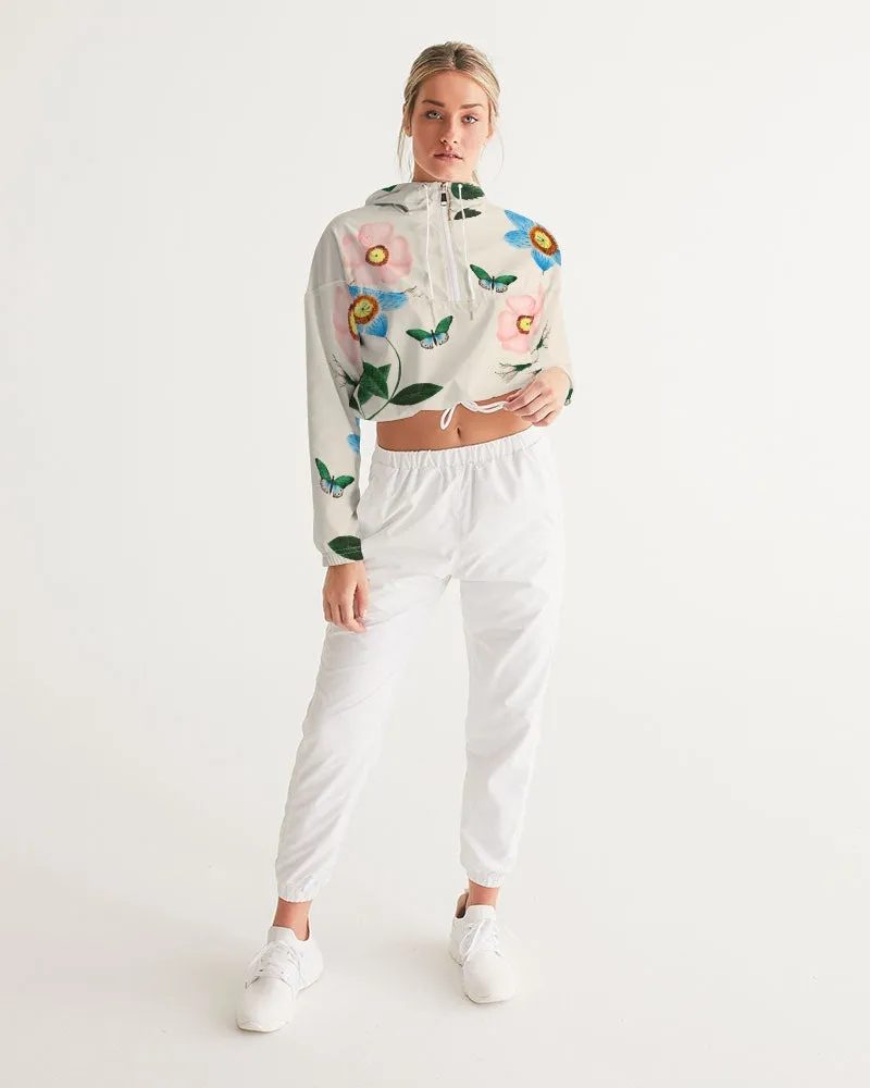 Ivory Garden Women's Cropped Windbreaker Jacket