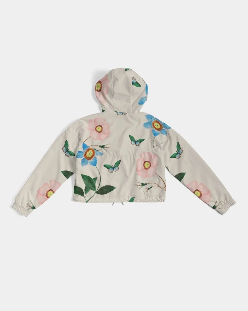 Ivory Garden Women's Cropped Windbreaker Jacket