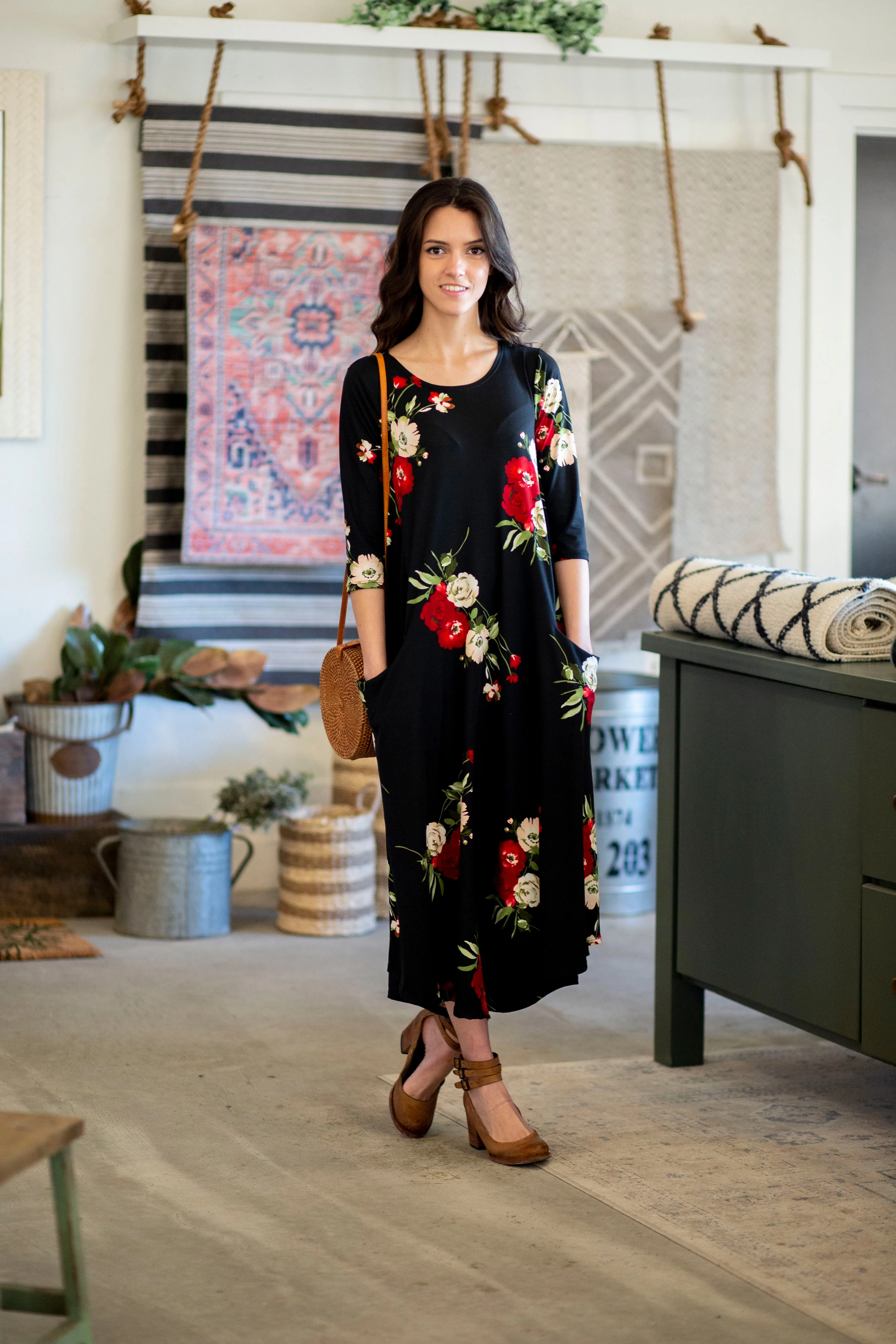 Jessi Dress Crimson Floral