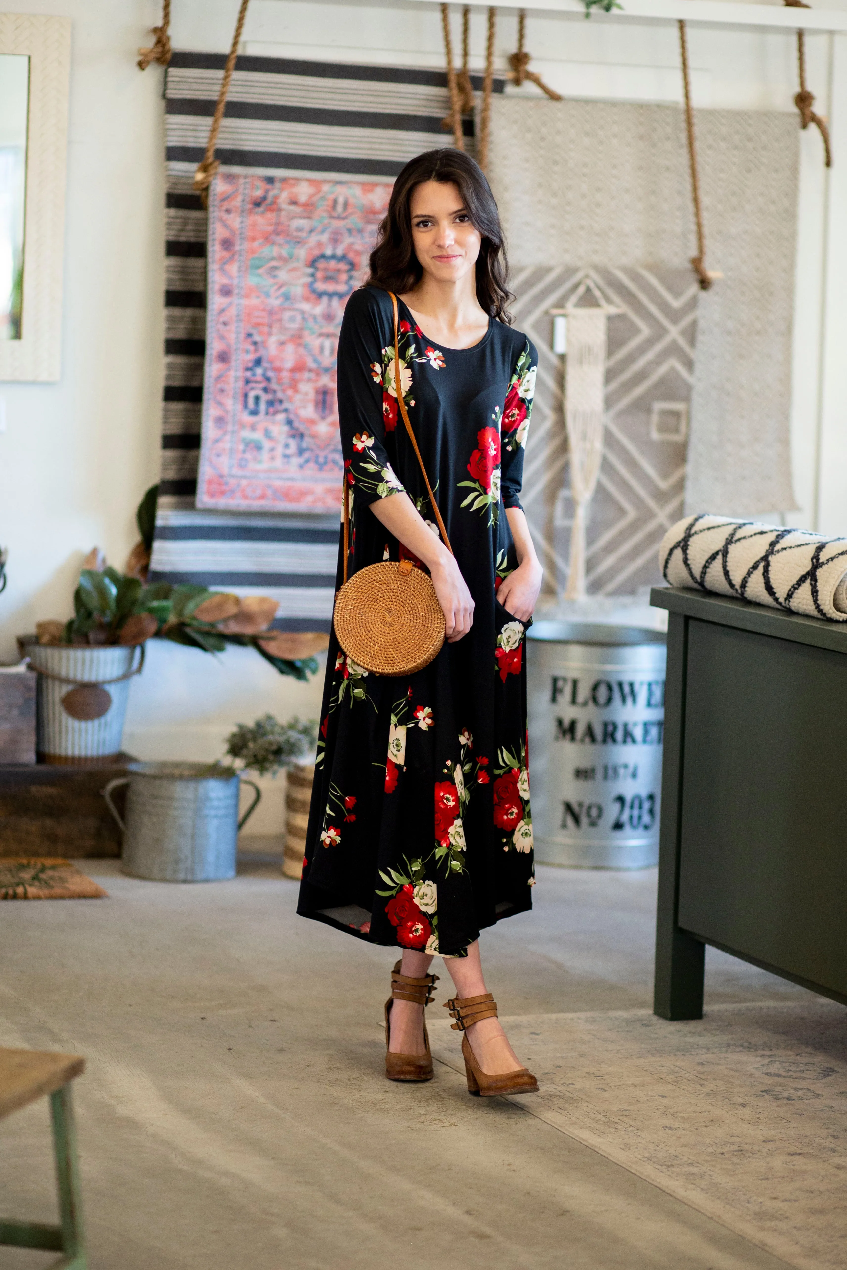 Jessi Dress Crimson Floral