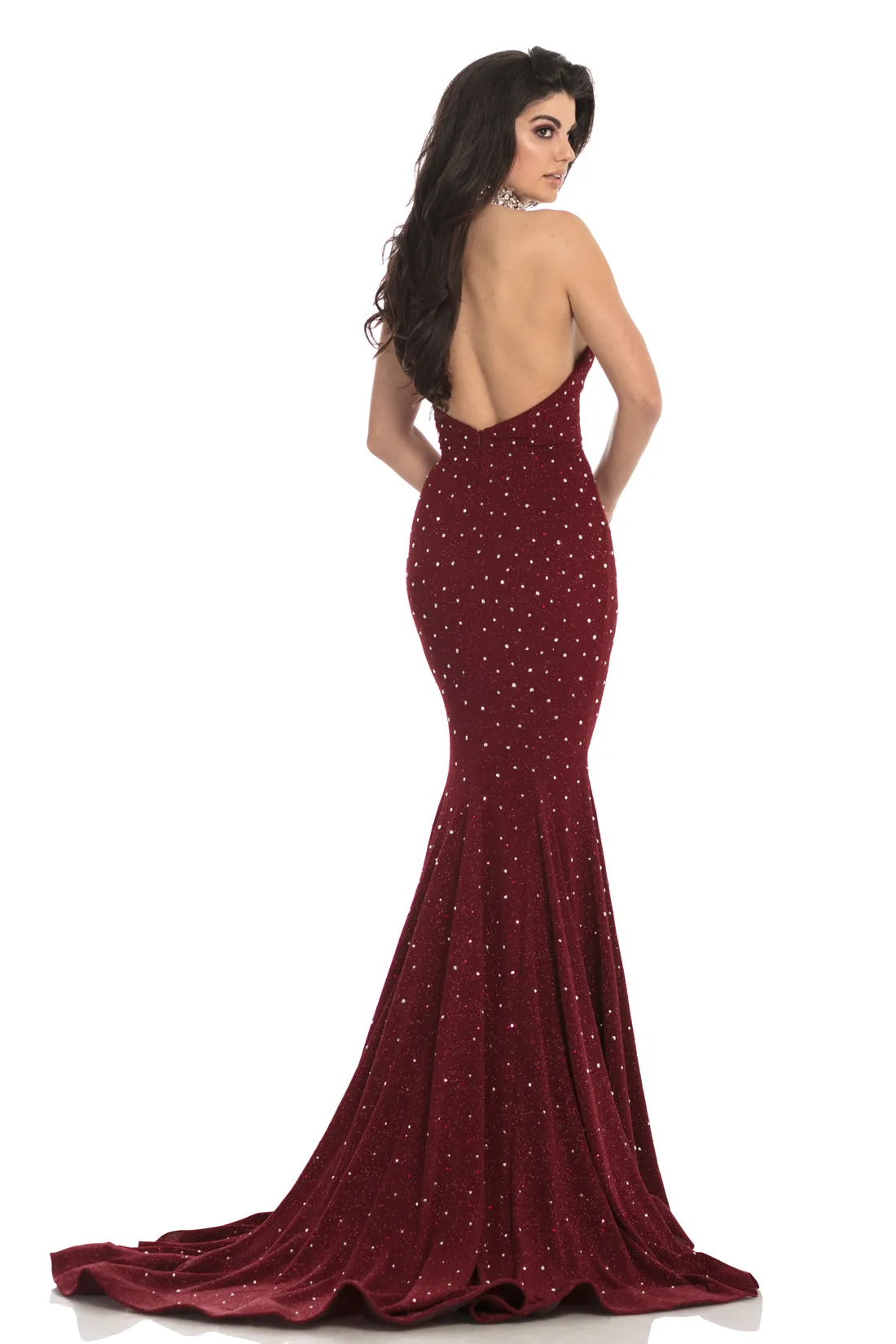 Johnathan Kayne 8235 Size 4 Embellished Glitter Mermaid Crystal Choker Prom Dress Pageant Gown