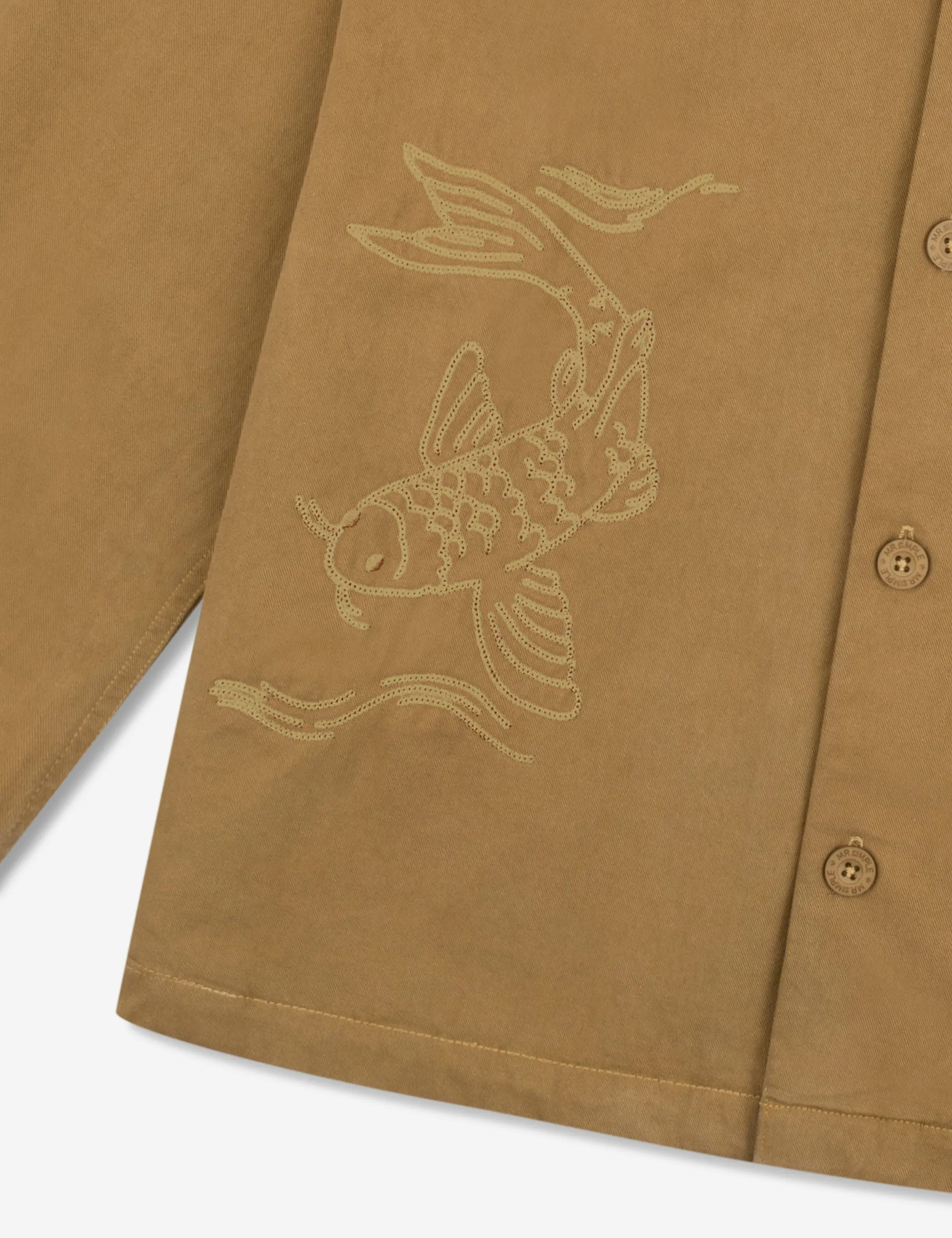 Koi Stitched Overshirt - Camel