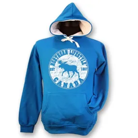 Ladies Junior Cut Fleece Hoodie sweatshirt with Moose Lifestyle design.