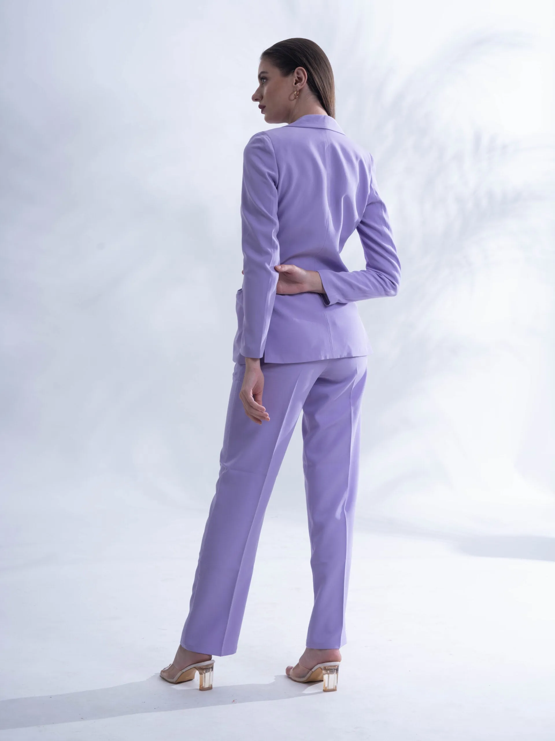 Ladies Powersuit- Lavender blazer with straight pants