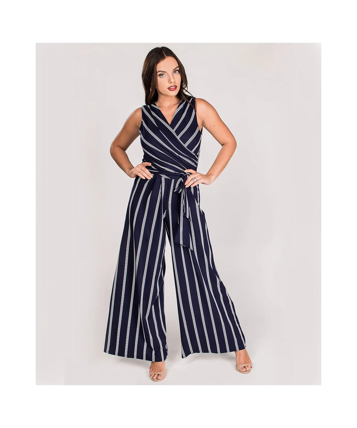 Last Tango Jumpsuit - Navy/White