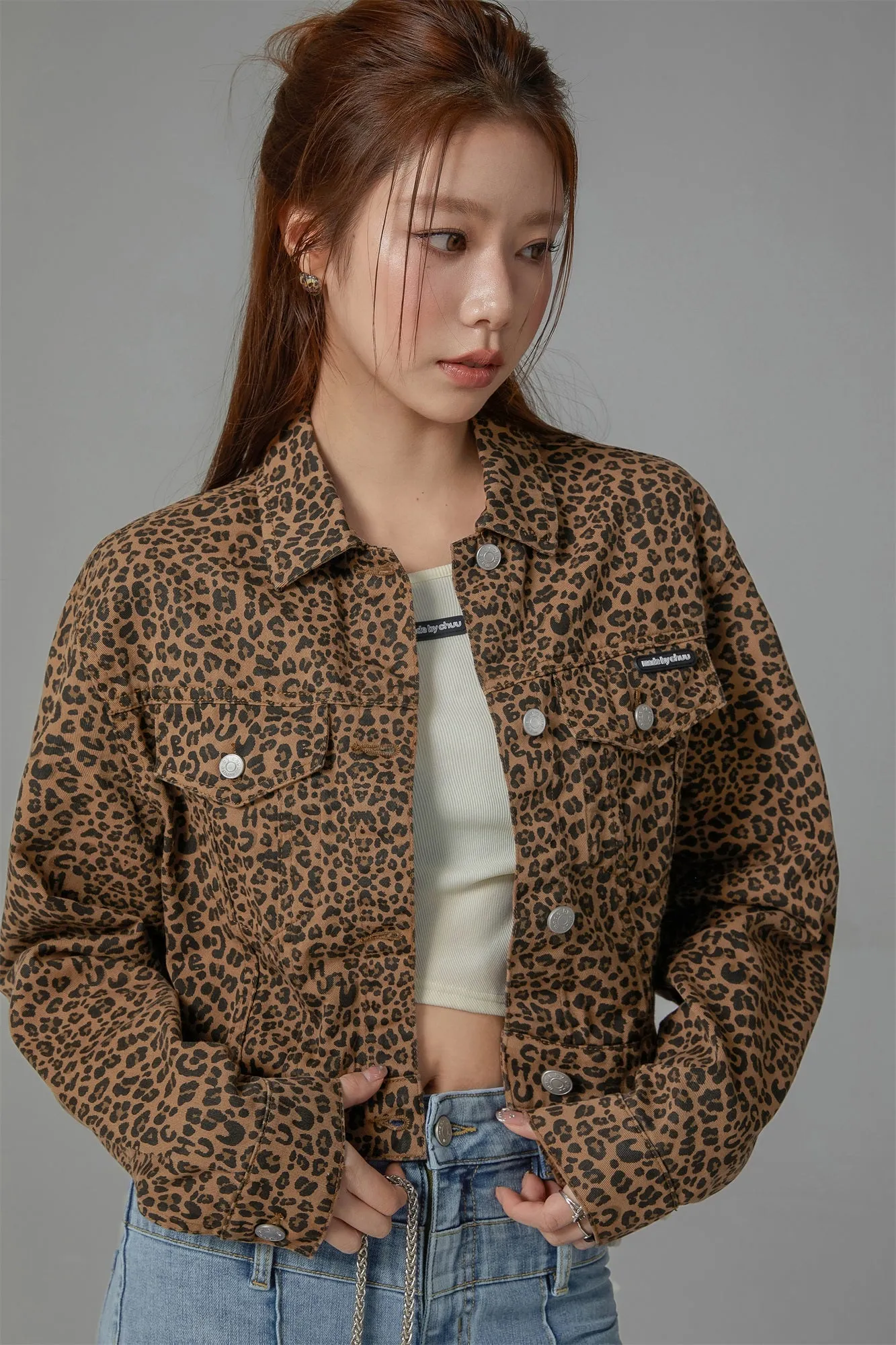 Leopard Cropped Jacket