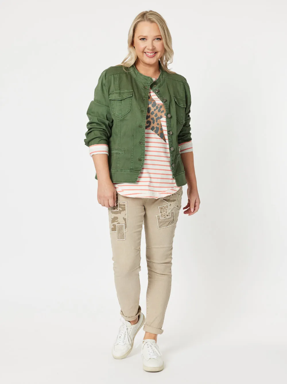 Maggie Denim Jacket - Khaki