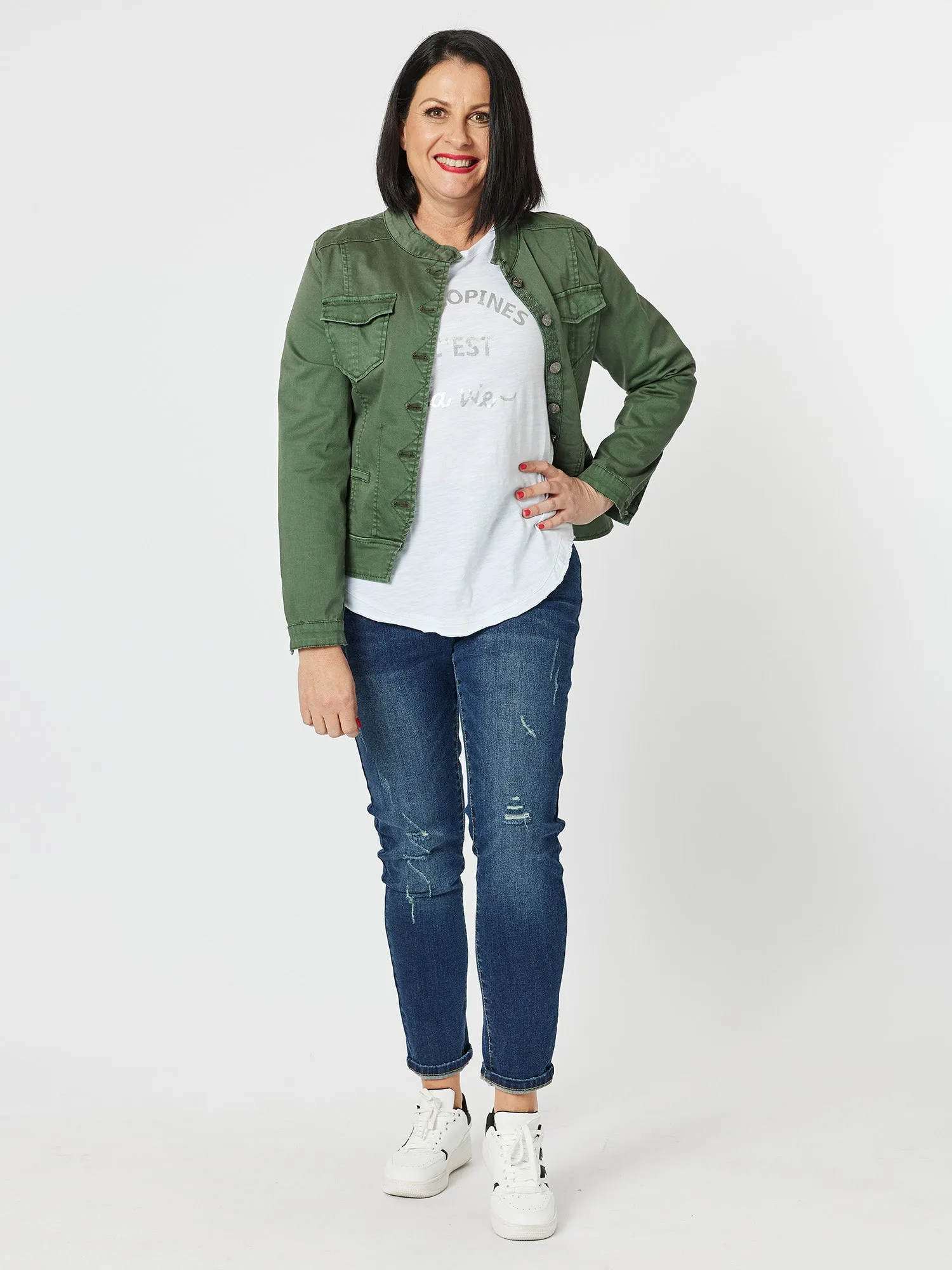 Maggie Denim Jacket - Khaki