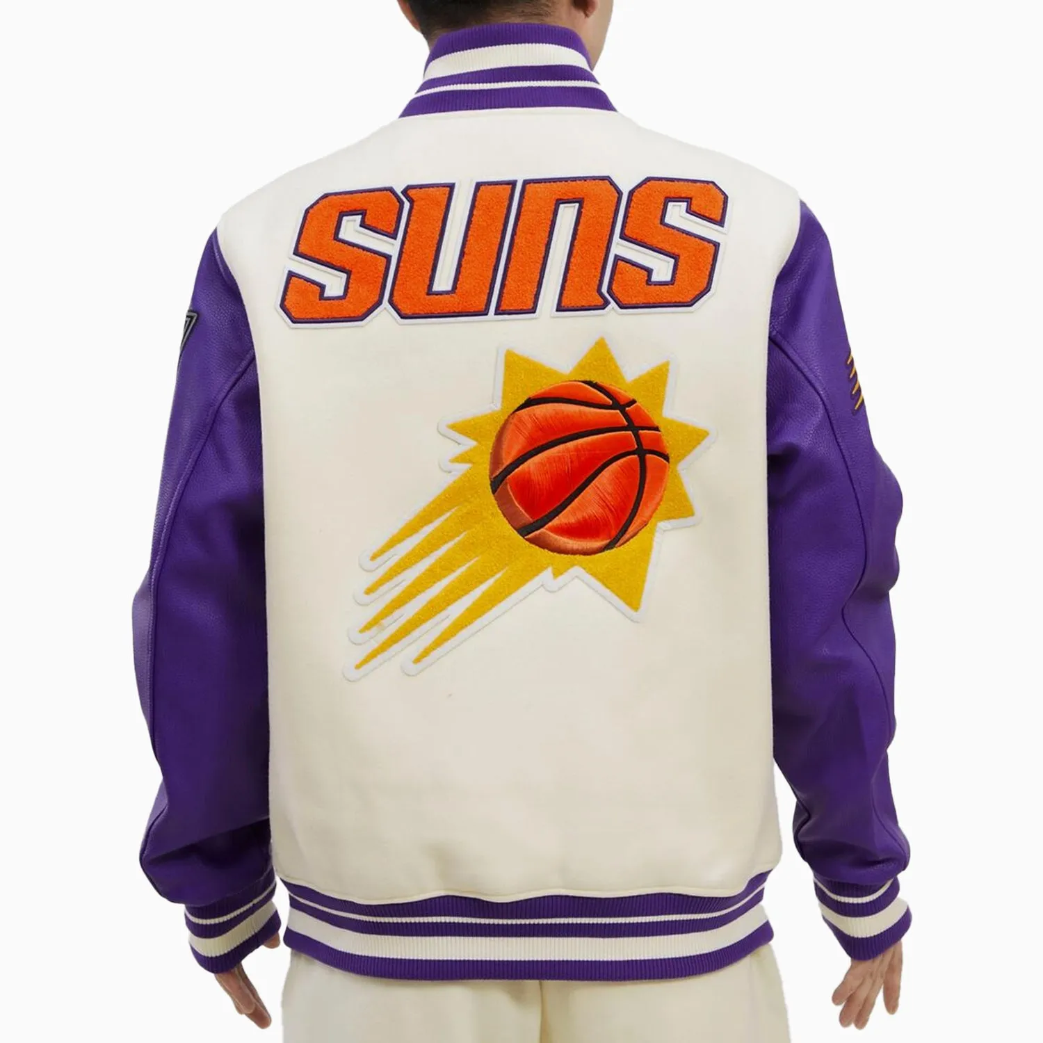 Men's Phoenix Suns NBA Retro Classic Rib Wool Varsity Jacket