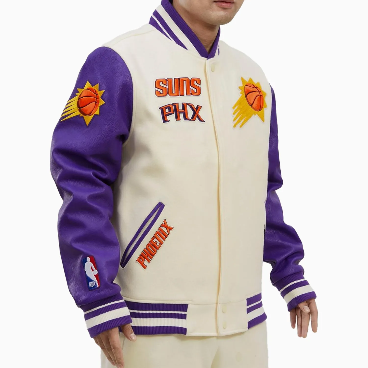 Men's Phoenix Suns NBA Retro Classic Rib Wool Varsity Jacket