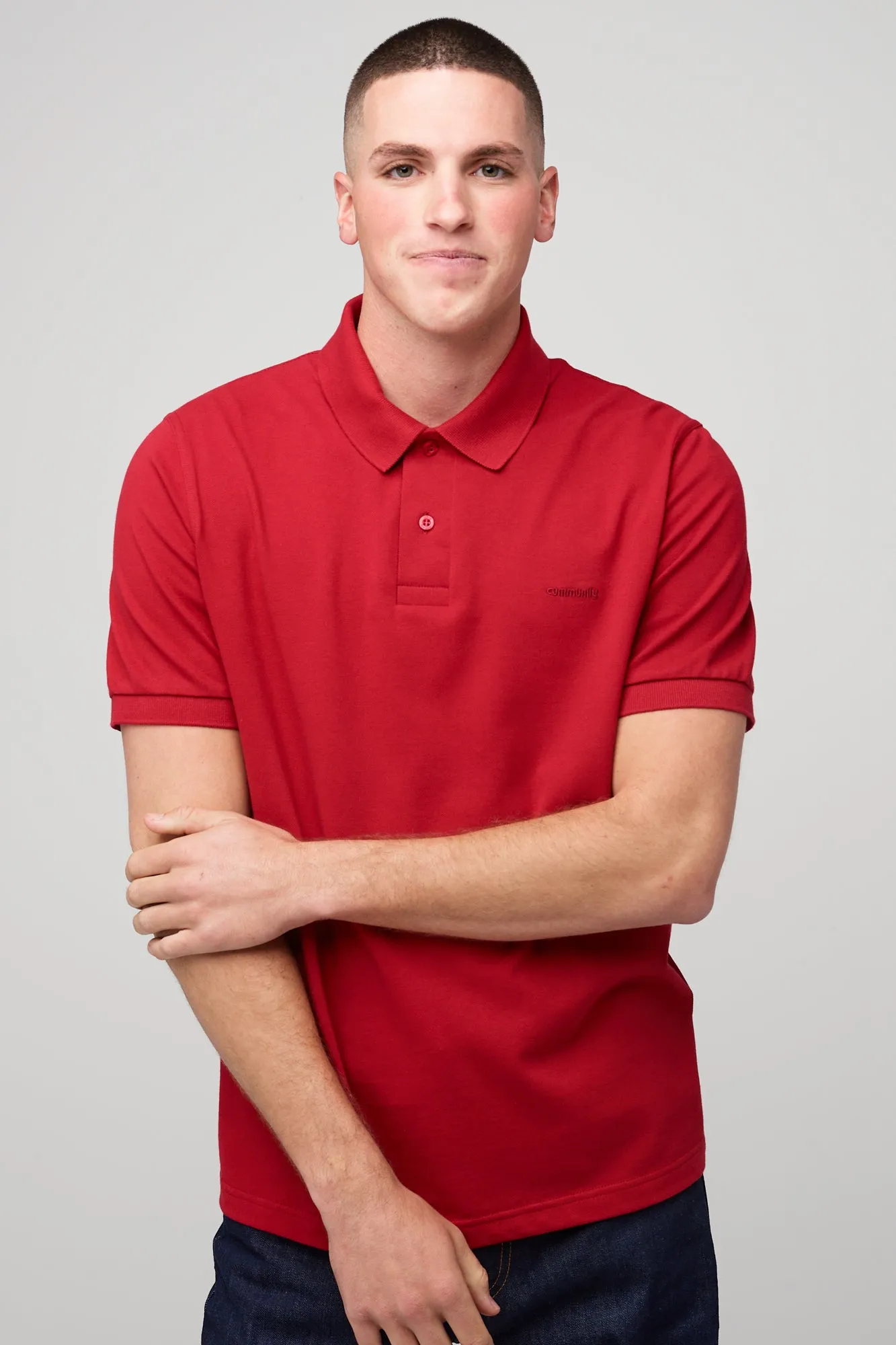 Men's Short Sleeve Polo Shirt - Crimson