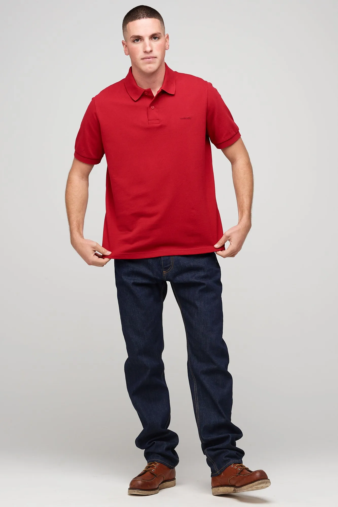 Men's Short Sleeve Polo Shirt - Crimson