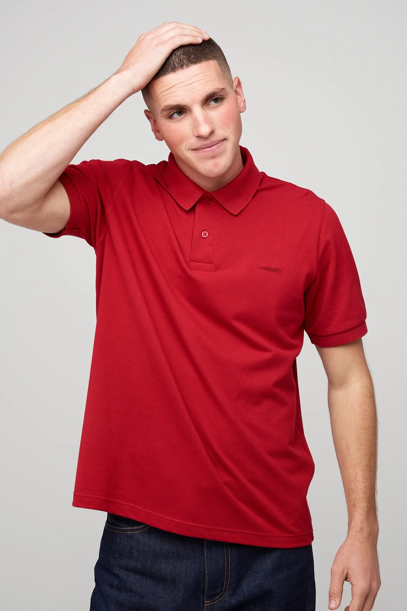 Men's Short Sleeve Polo Shirt - Crimson