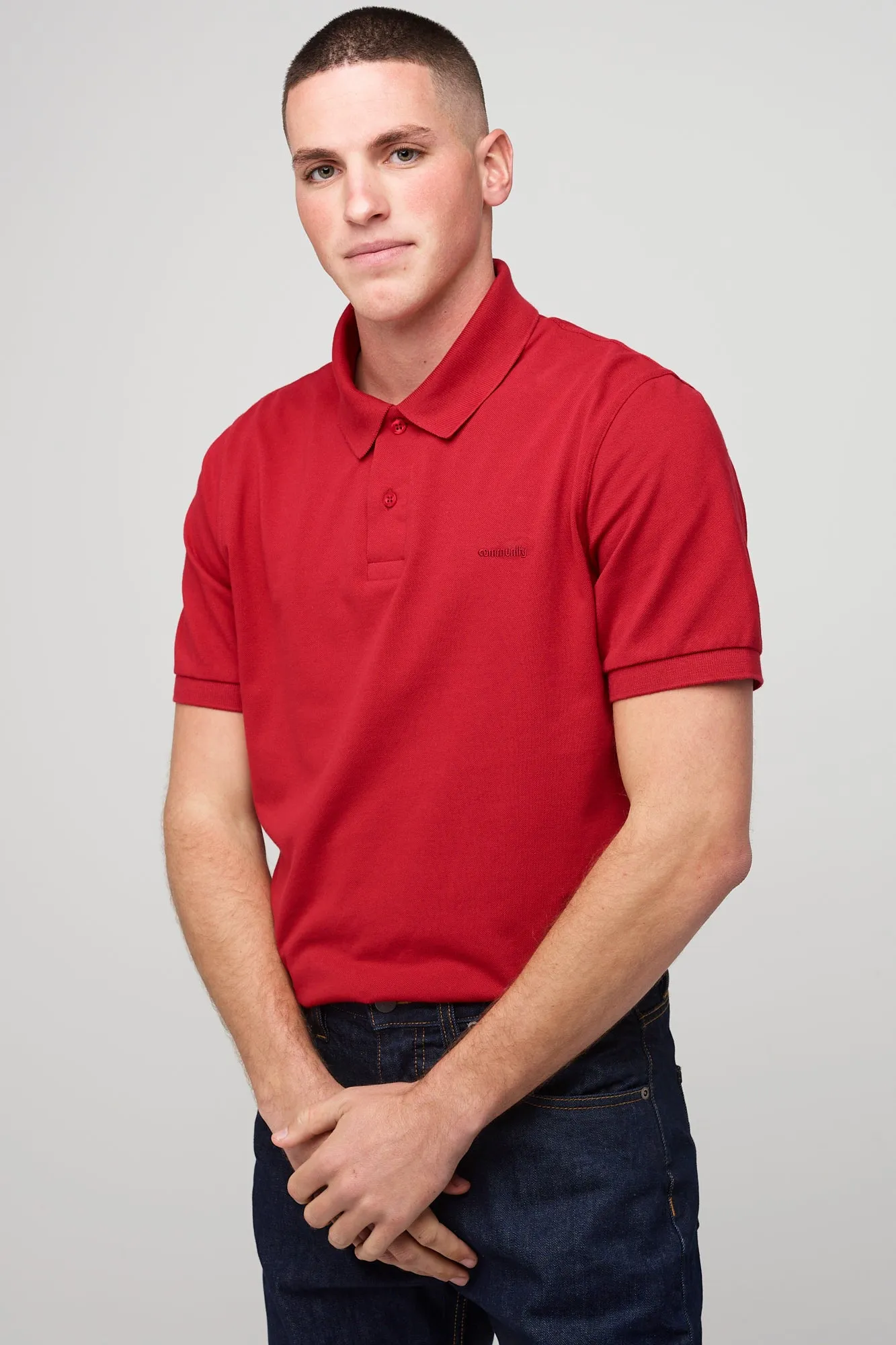 Men's Short Sleeve Polo Shirt - Crimson