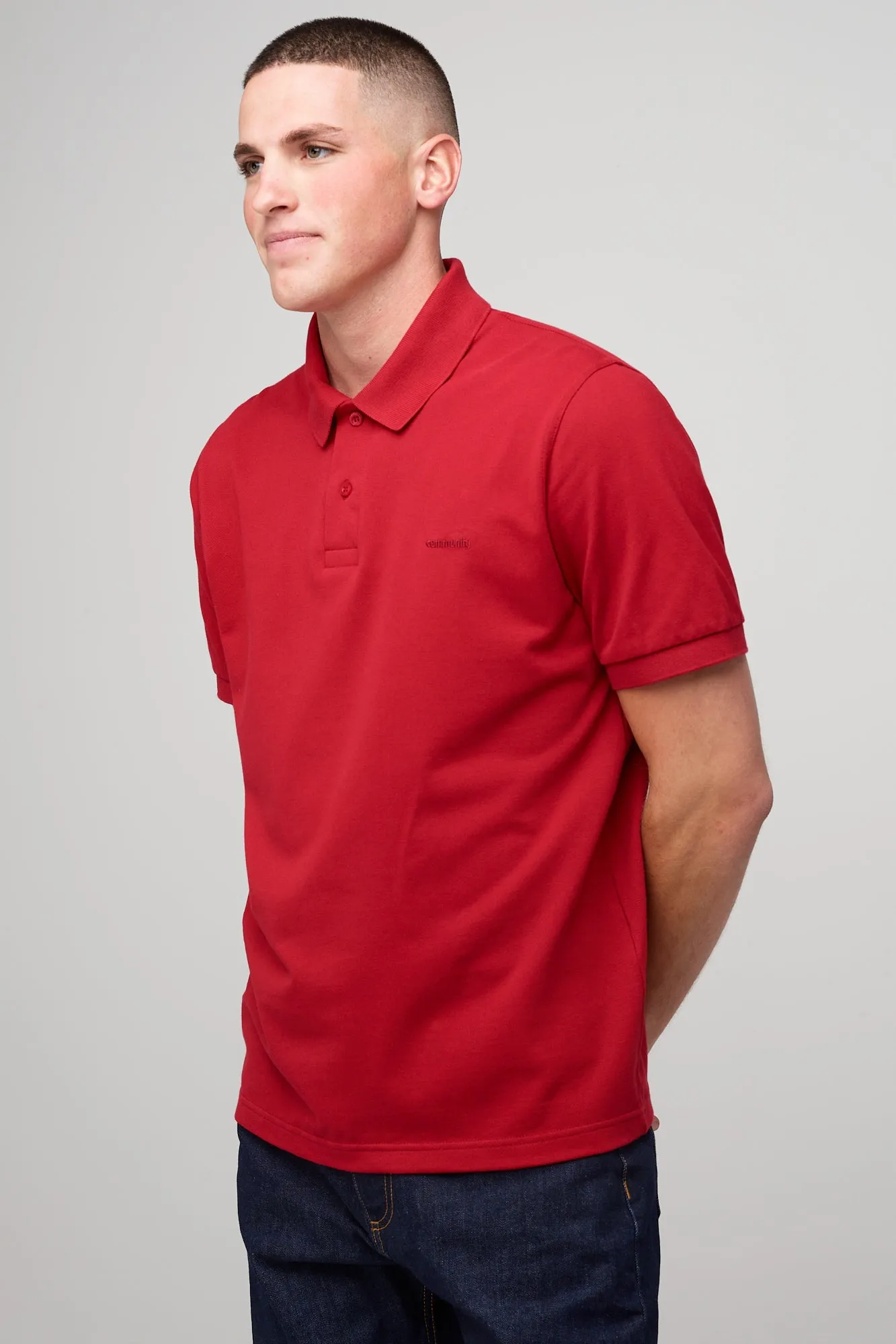 Men's Short Sleeve Polo Shirt - Crimson