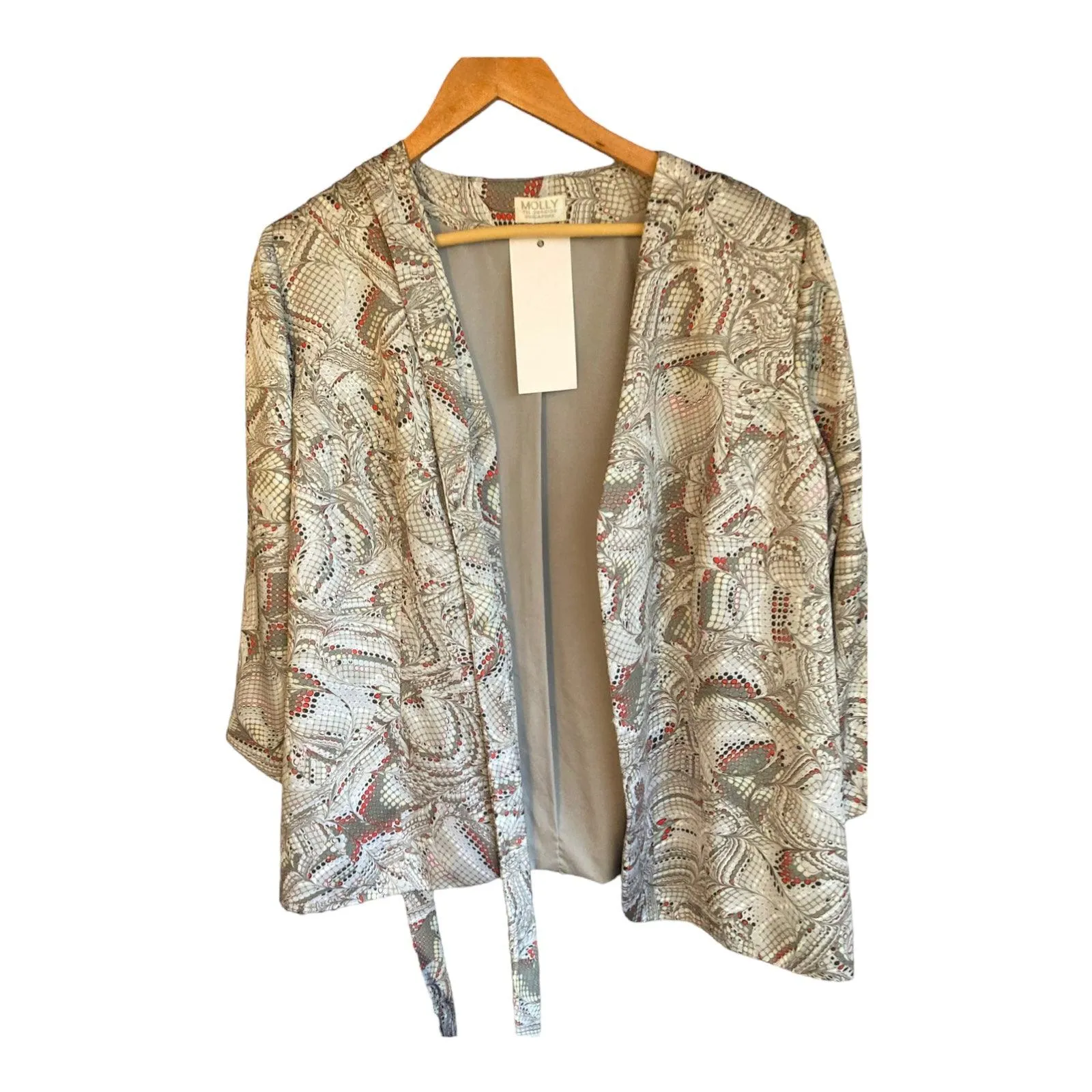 Molly Silver Patterned 3/4 Sleeved Jacket UK Size 14/16