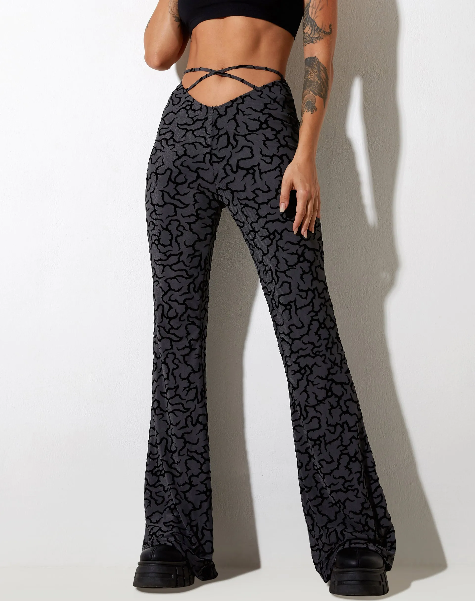 Nancha Flare Trouser in Tribal Flock