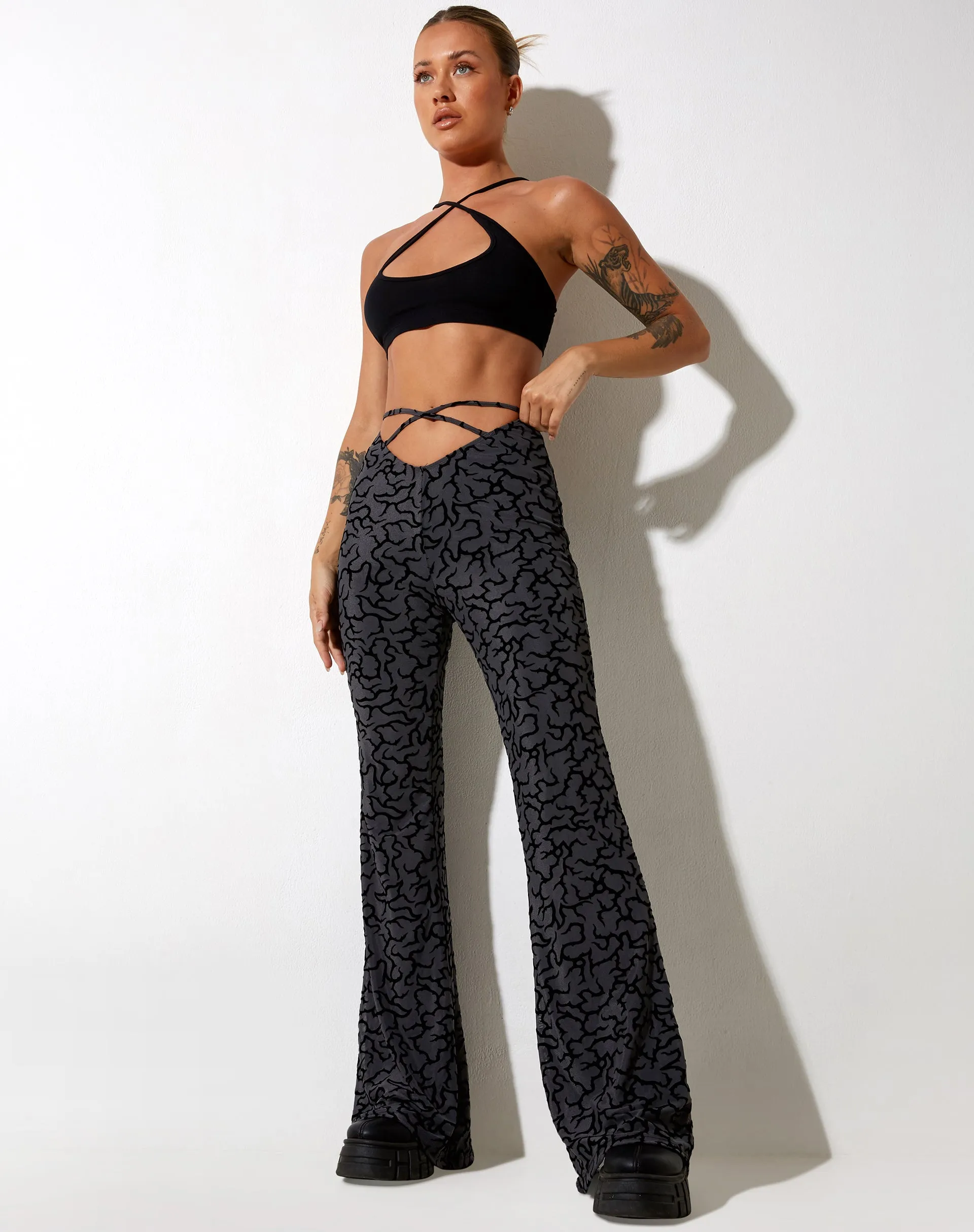 Nancha Flare Trouser in Tribal Flock