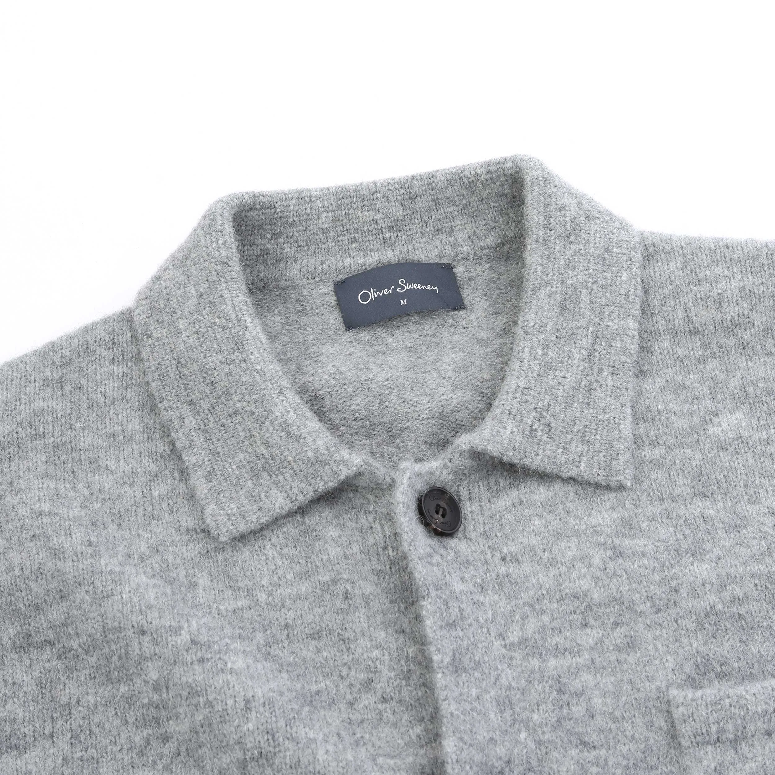 Oliver Sweeney Heywood Knitted Overshirt in Grey