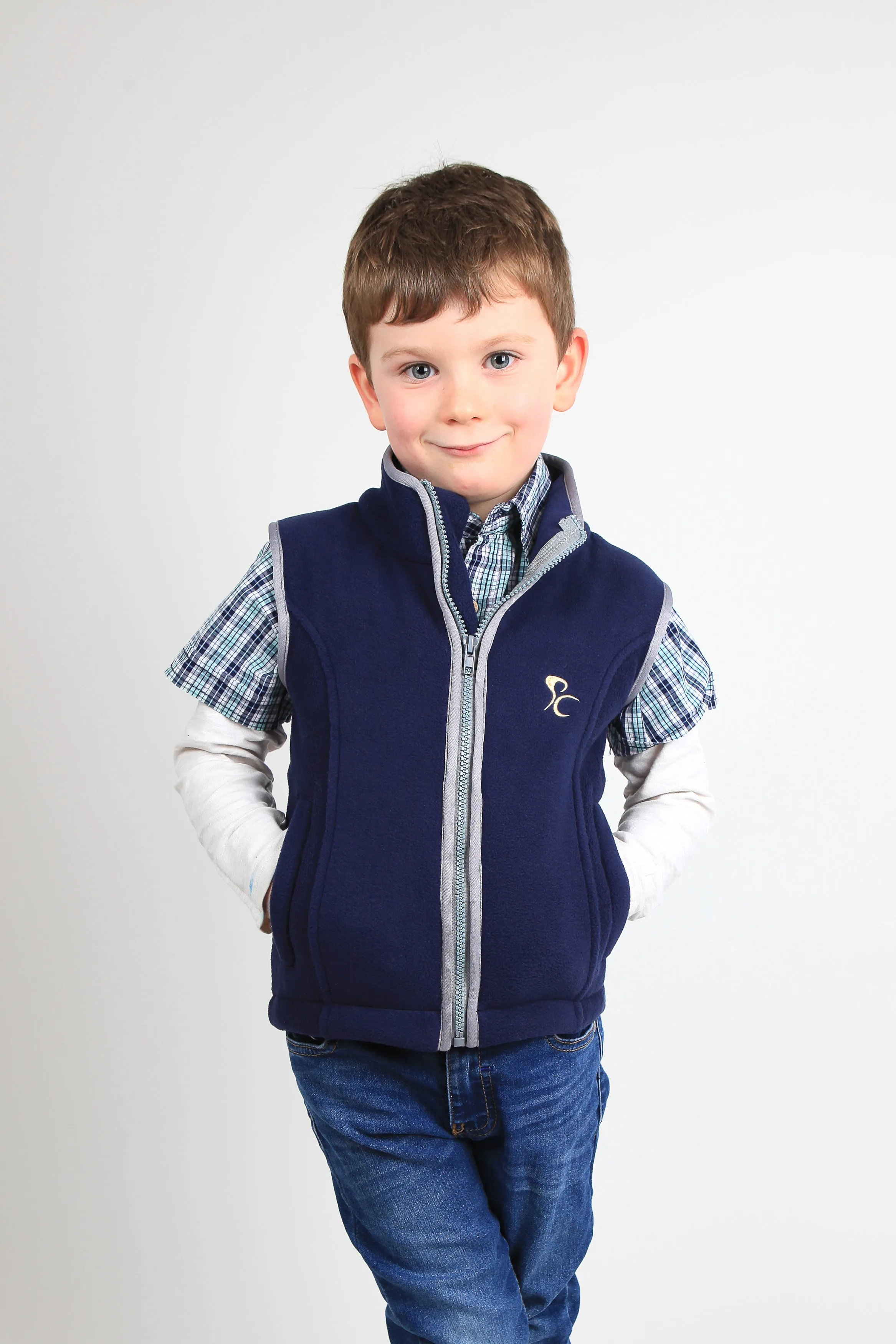 Paddock Fleece Waistcoat - Navy -  Childrens