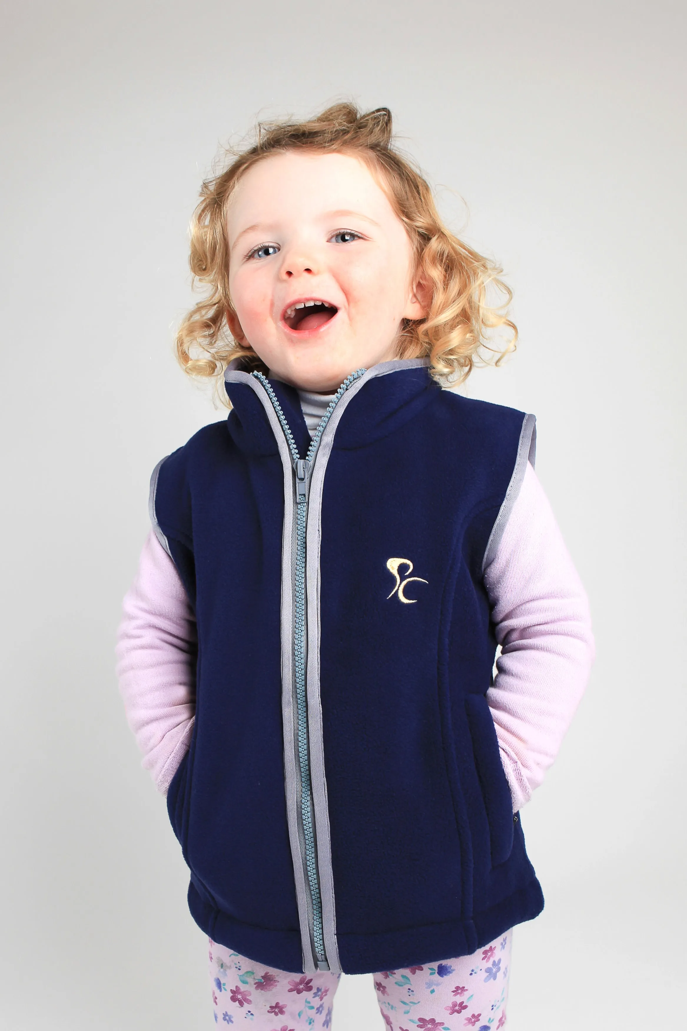 Paddock Fleece Waistcoat - Navy -  Childrens