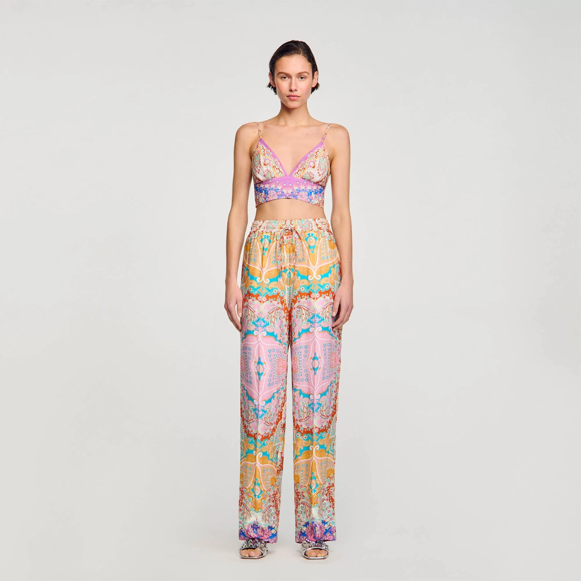 Patterned Floaty Trousers