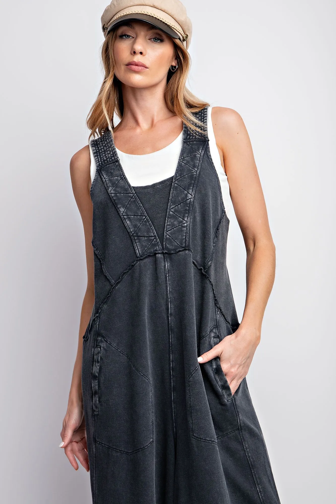 Piper Terry Cloth Jumpsuit - Black