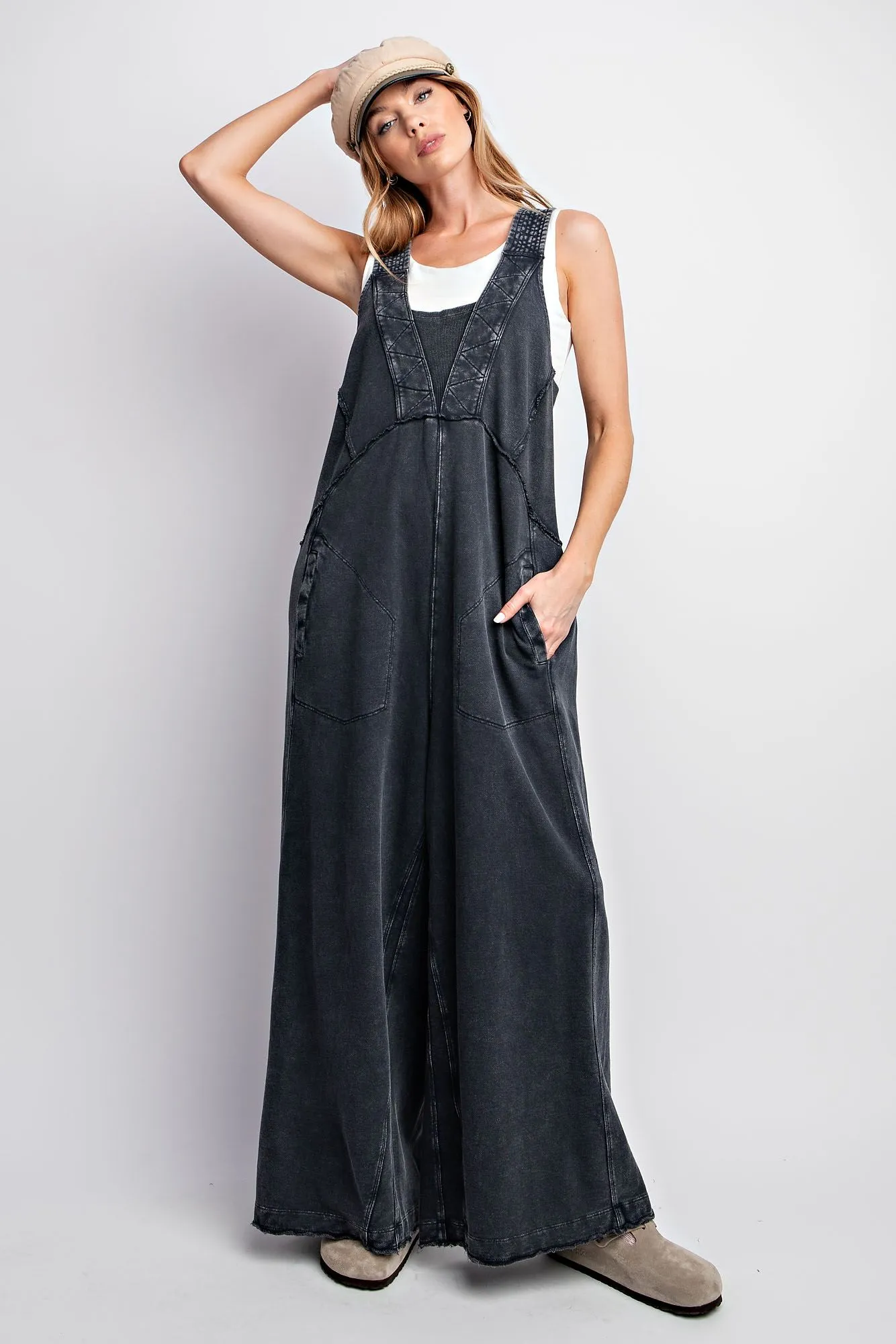 Piper Terry Cloth Jumpsuit - Black