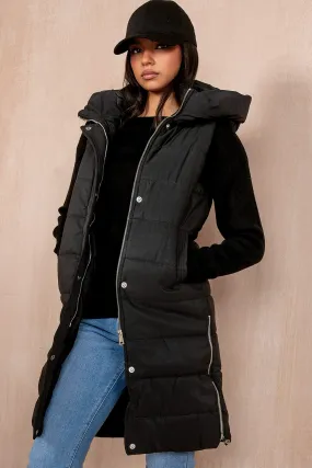 Pippa Black Oversized Longline Gilet