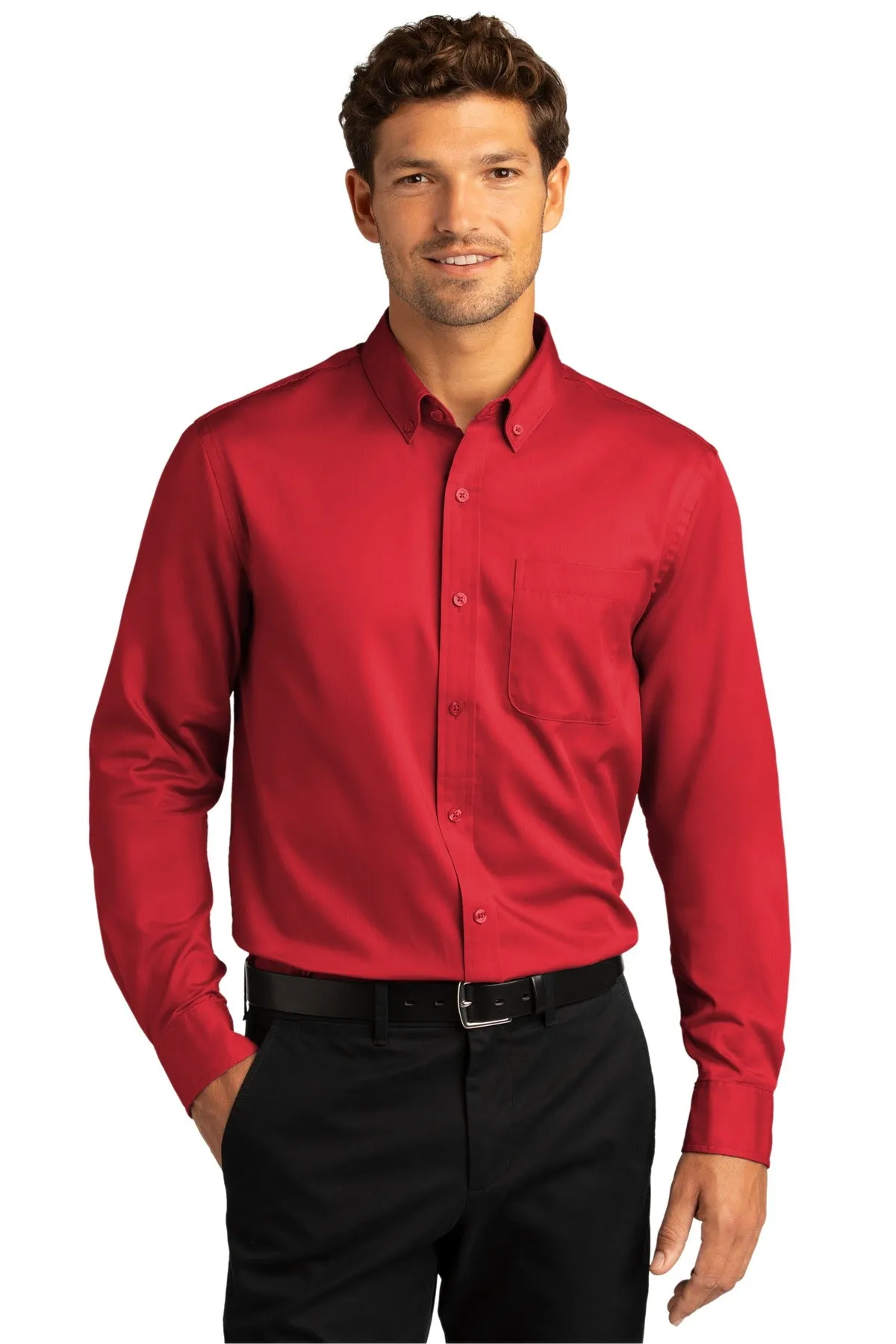 Port Authority® Long Sleeve SuperPro React™ Twill Shirt. W808