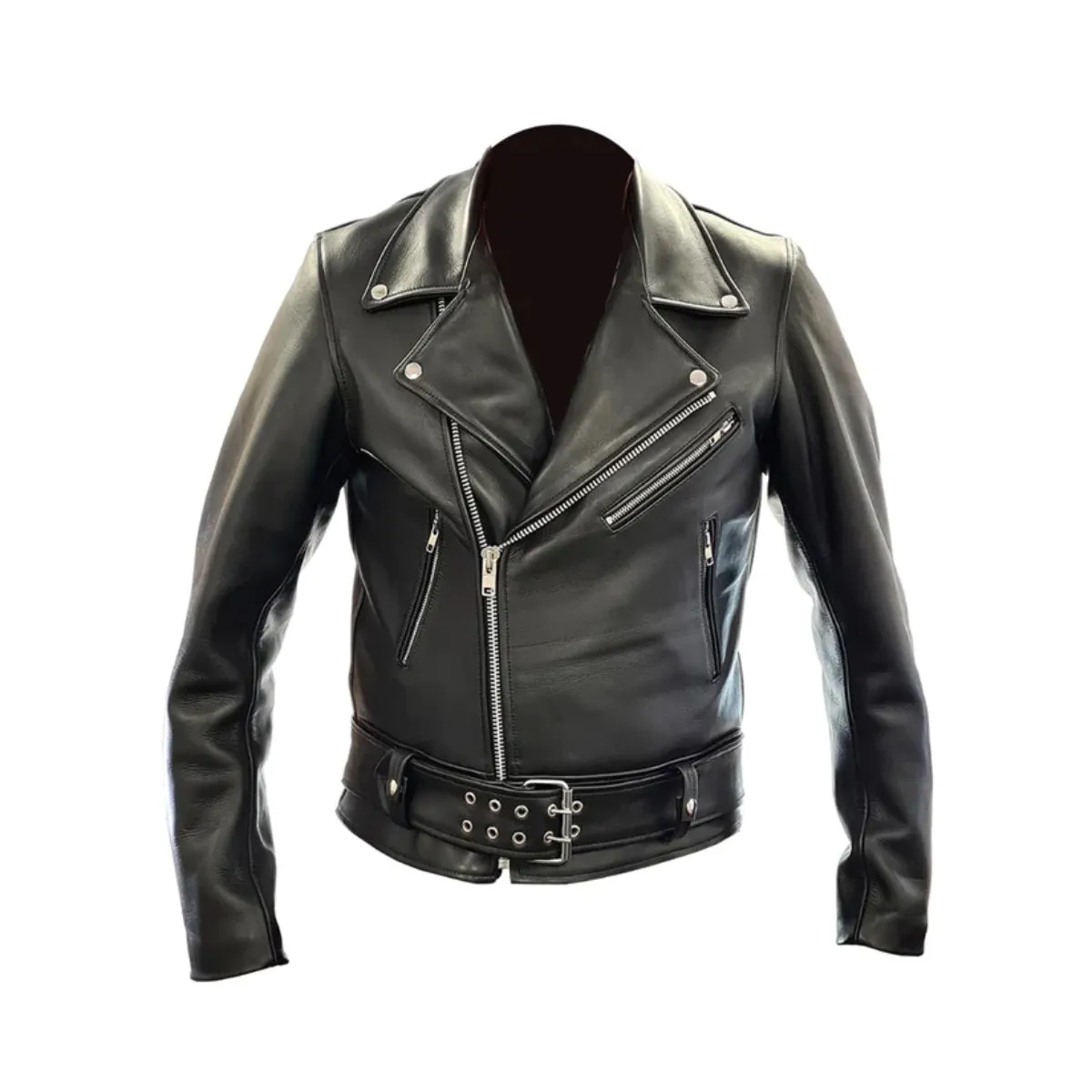 Prowler RED Leather Police Jacket Black