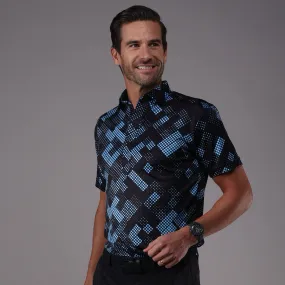 Semi-Spread Collar Polo Grand Prix Blue and Black