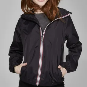 Sloane Black Full Zip Packable Rain Jacket