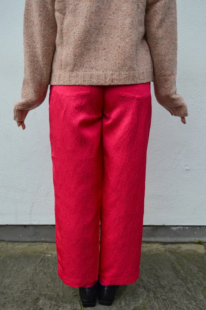 Stella Nova Cropped Crinkle Wild Cherry Trousers