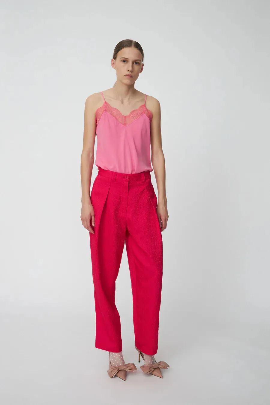 Stella Nova Cropped Crinkle Wild Cherry Trousers