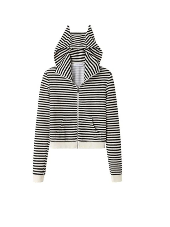 Striped Devil Hooded Cardigan